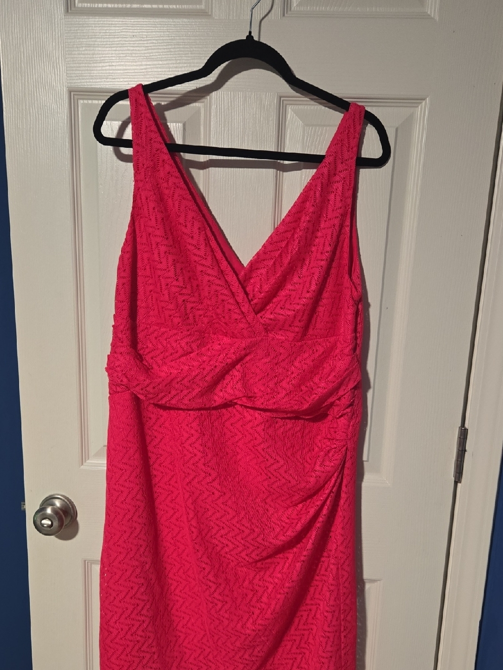 American Living Hot Pink V-Neck Sleeveless Dress